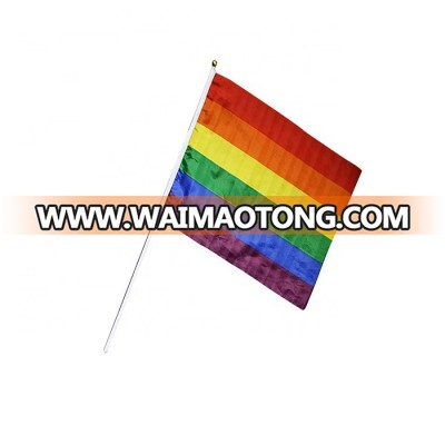 Custom rainbow hand waving flag