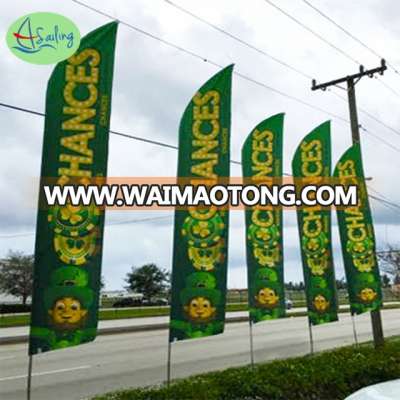 Printed Type and Polyester Flags & Banners Material feather beach flag