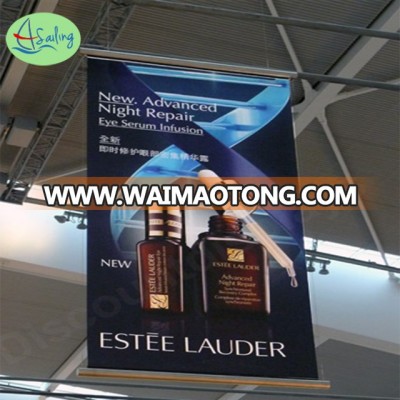 promotional fabric polyester customized hanging banner cosmetic signs